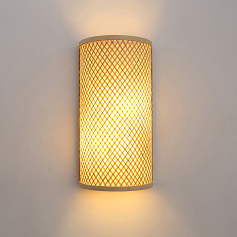 Bamboo Half Cylinder Wall Light 41cm