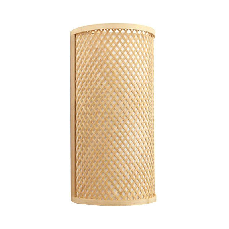 Bamboo Half Cylinder Wall Light 41cm