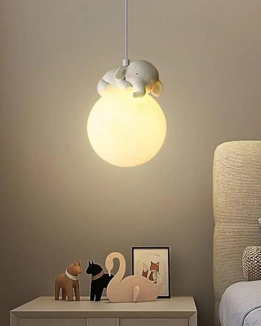 Elephant and Moon Nursery Pendant