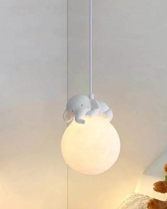 Elephant and Moon Nursery Pendant