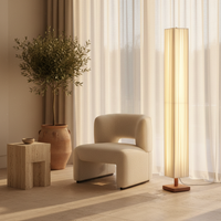 Hikari Walnut Column Floor Lamp 160cm