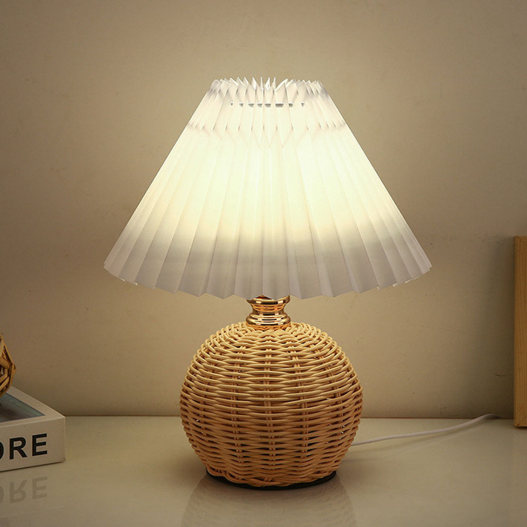 Pleated Shade USB Table Lamp