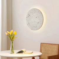 Stone Effect Round Wall Light