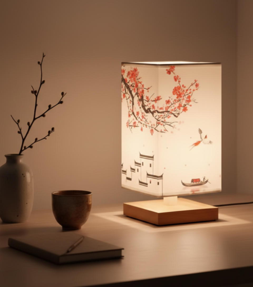Bamboo & Fabric Table Lamp