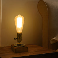 Iron and Pine Bulb Table Lamp 13cm