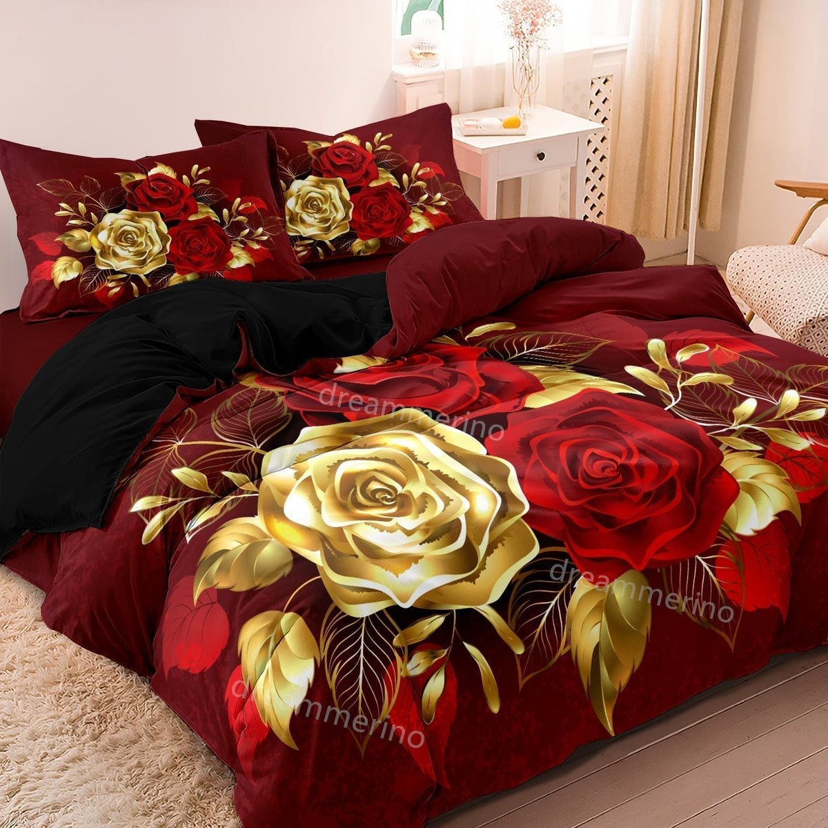 Scarlet Rose Duvet Cover Set
