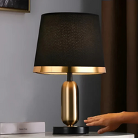 Black and Gold Fabric Table Lamp
