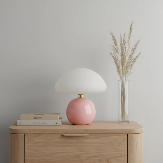High Gloss Ceramic Mushroom Table Lamp