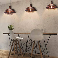 Three Vorden Industrial Cage Pendant Lights installed in restaurant bar area