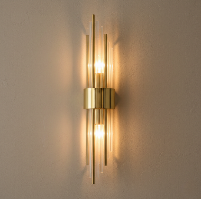 Elegant crystal LED wall sconce