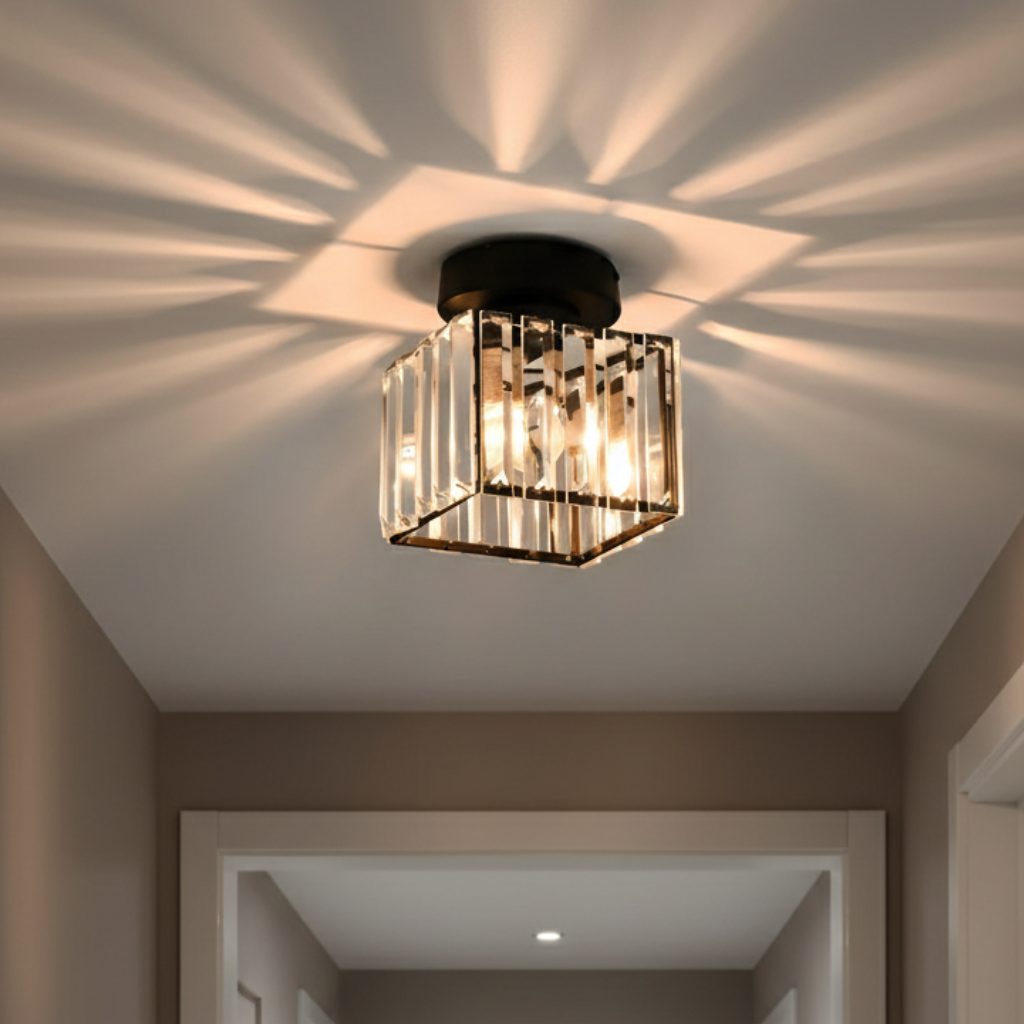 Crystal Drum Hallway Ceiling Light
