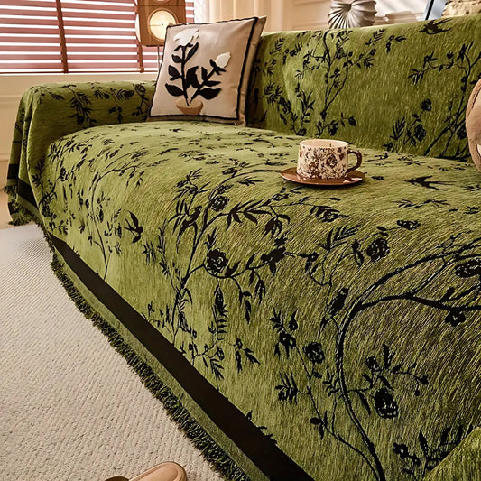 Ormel Floral Chenille Sofa Cover