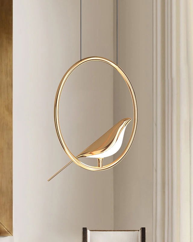 Bird Form Metal Pendant Light 150cm