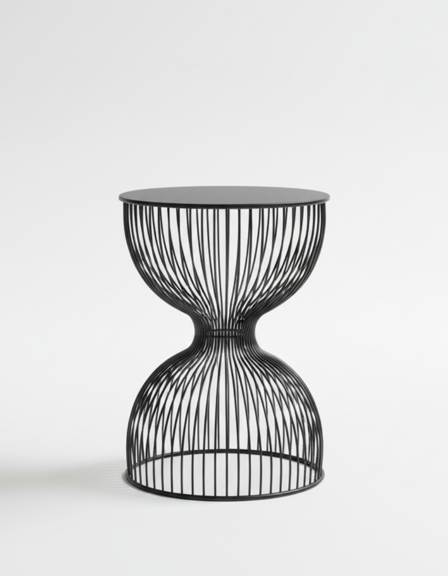 Arka Hourglass Metal Side Table