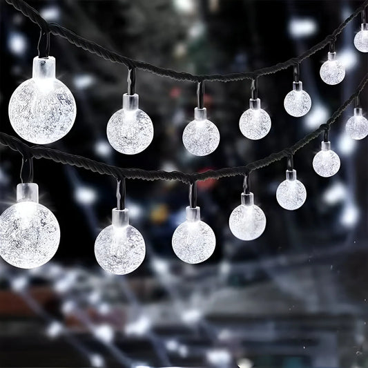 Crackle Glass Solar String Lights