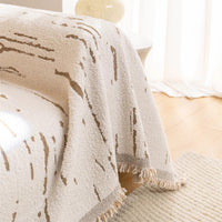 Driftwood Jacquard Tassel Sofa Cover