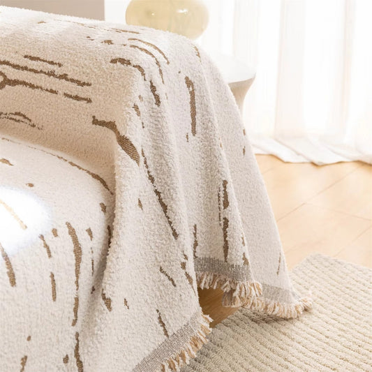 Driftwood Jacquard Tassel Sofa Cover