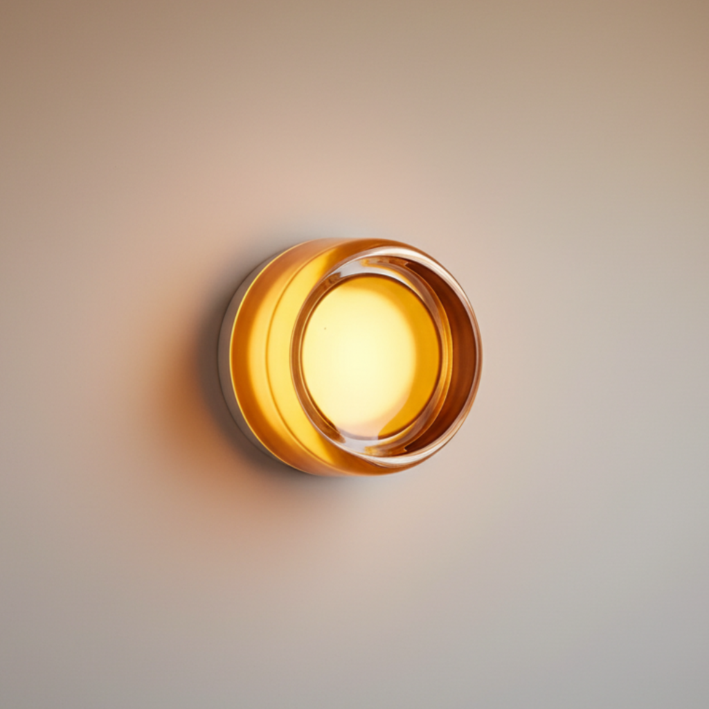 Rondel textured glass wall sconce