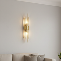 Crystal wall sconce lit