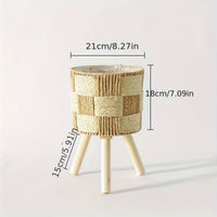 Woven Bamboo Plant Basket Stand