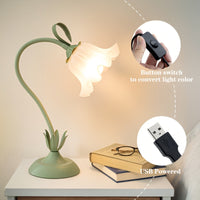 Cast Iron Flower Table Lamp 50cm