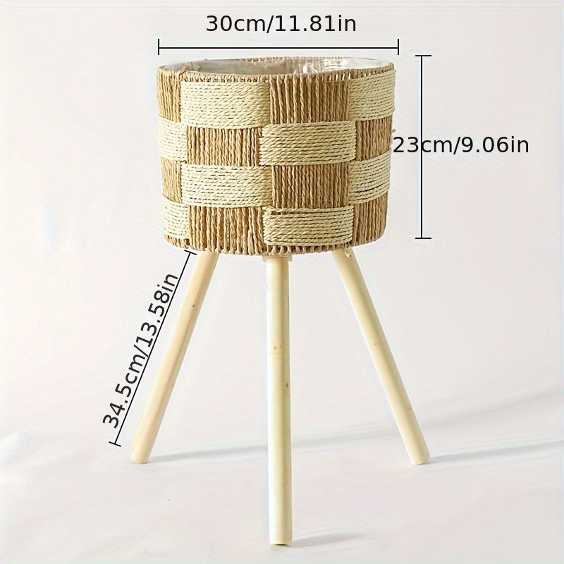 Woven Bamboo Plant Basket Stand