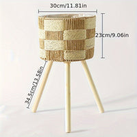 Woven Bamboo Plant Basket Stand