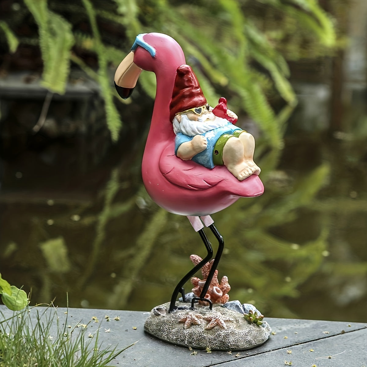 Reclining Flamingo Garden Statue
