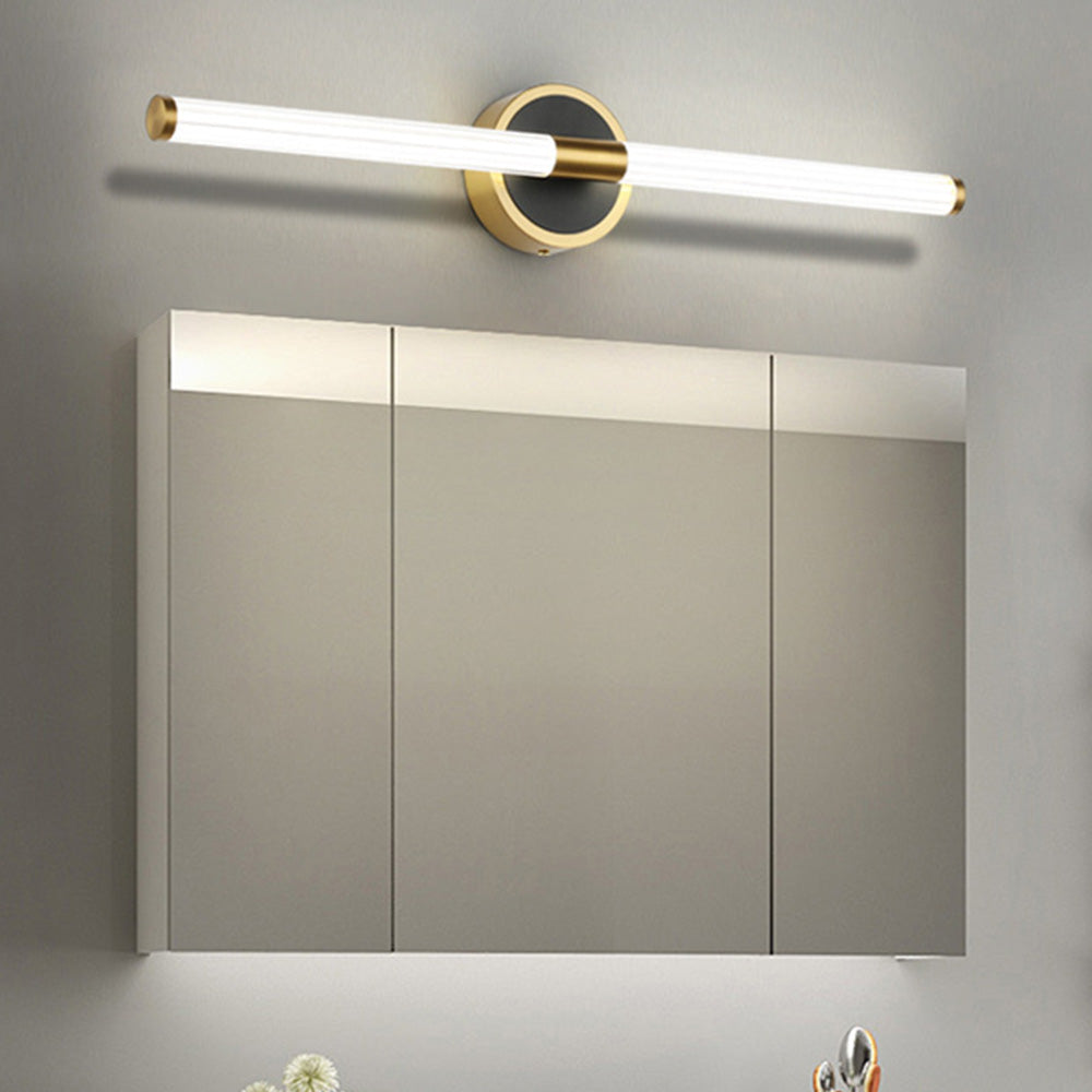 Miralo wall light mounted horizontally above a bathroom mirror cabinet