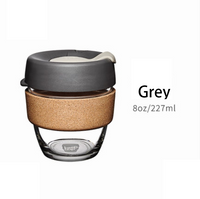 Glass Coffee Cup with Cork Sleeve and Lid