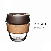 Glass Coffee Cup with Cork Sleeve and Lid