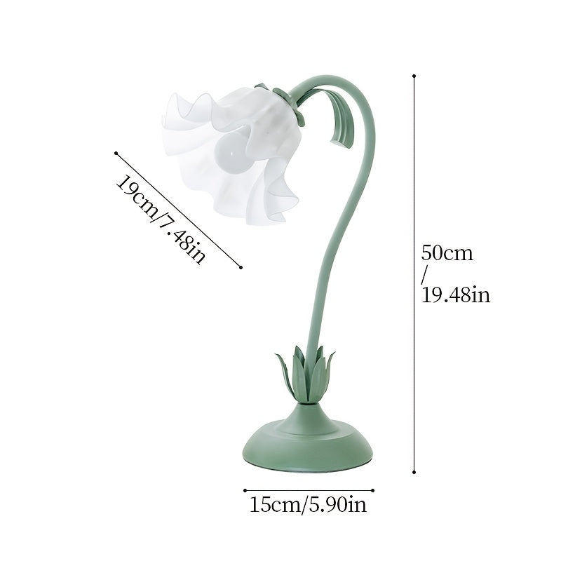 Cast Iron Flower Table Lamp 50cm