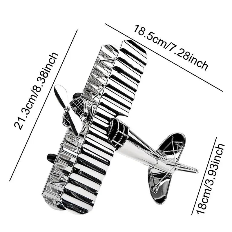 Vintage Metal Aeroplane Ornament 21cm