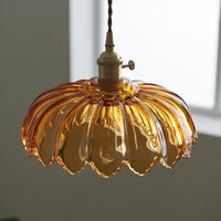 Scalloped Glass Flower Pendant Light