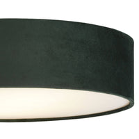 Green Velvet Flush Drum Light 38cm