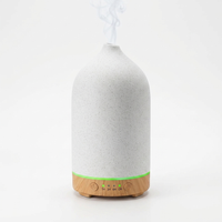 Opal Stone Diffuser in White Stone with wood base finish