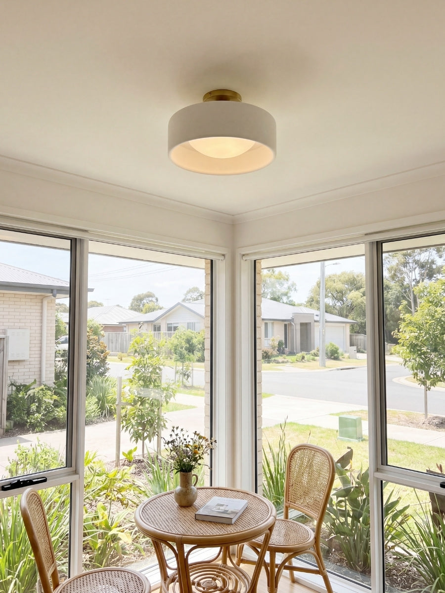 Cera porcelain flush ceiling light fitted close to the ceiling