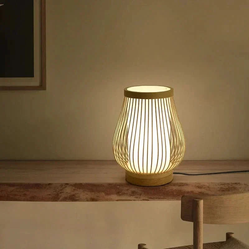 Japanese Bamboo Table Lamp