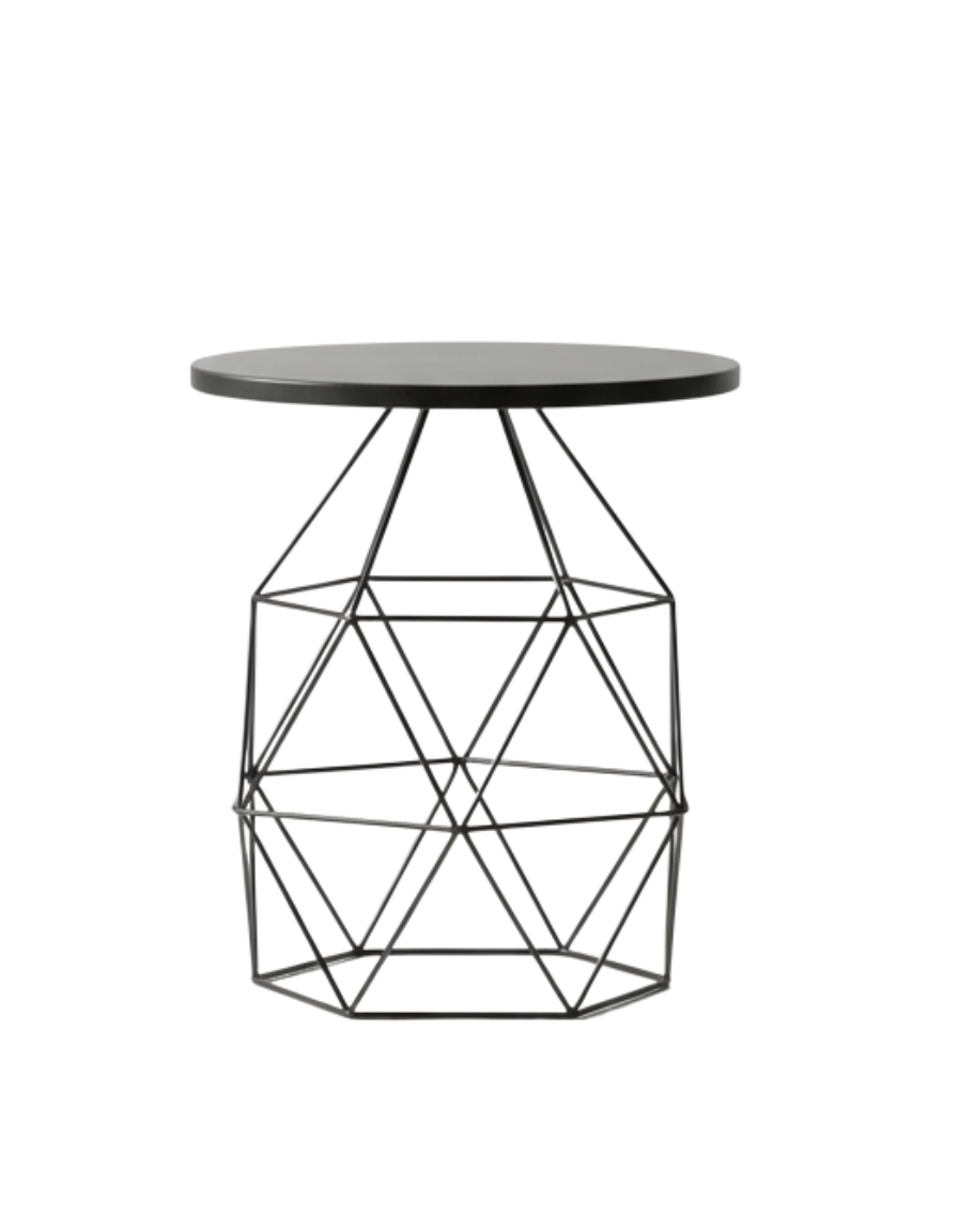 Linea Black Iron Side Table 40cm