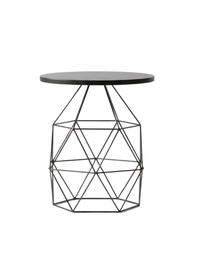 Linea Black Iron Side Table 40cm
