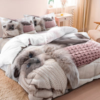 Cat Print Cotton Duvet Set