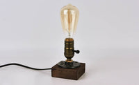 Iron and Pine Bulb Table Lamp 13cm