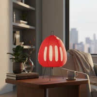 Rice paper lamp lit