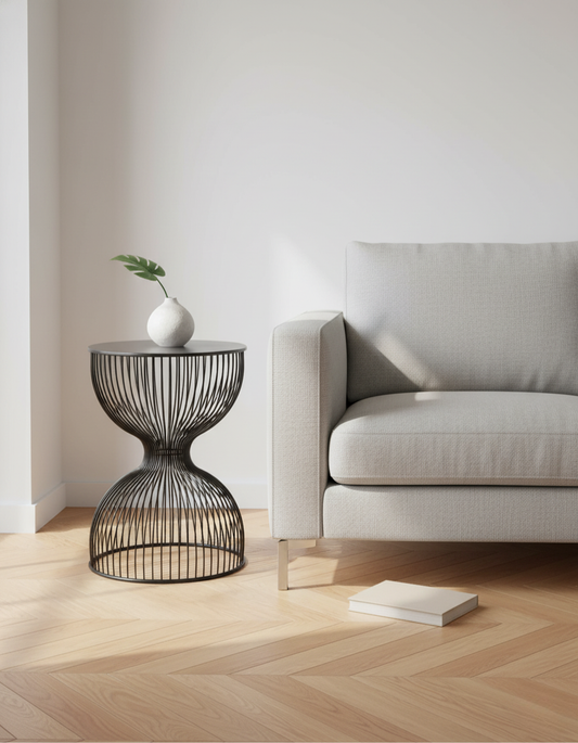 Arka Hourglass Metal Side Table