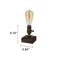 Iron and Pine Bulb Table Lamp 13cm