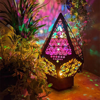 Star lamp lit in room