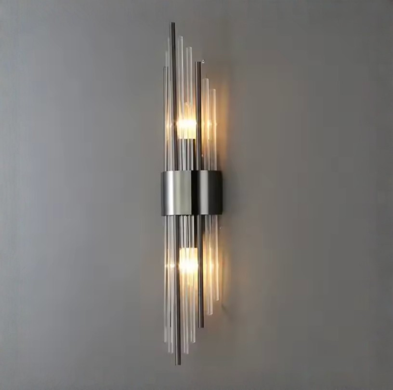 Crystal sconce in hallway