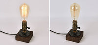 Iron and Pine Bulb Table Lamp 13cm