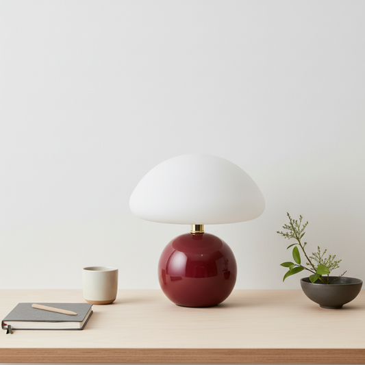 High Gloss Ceramic Mushroom Table Lamp
