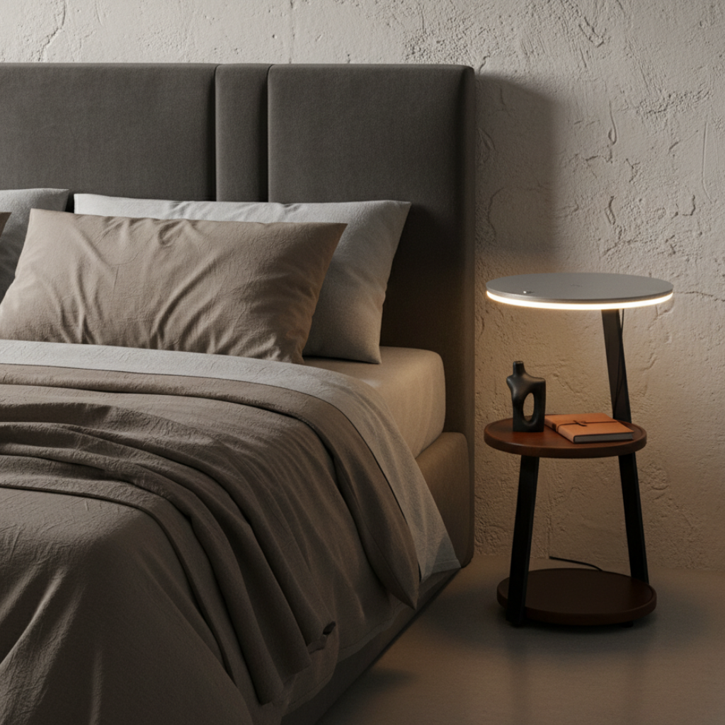 Lamp Table with Wireless Charging